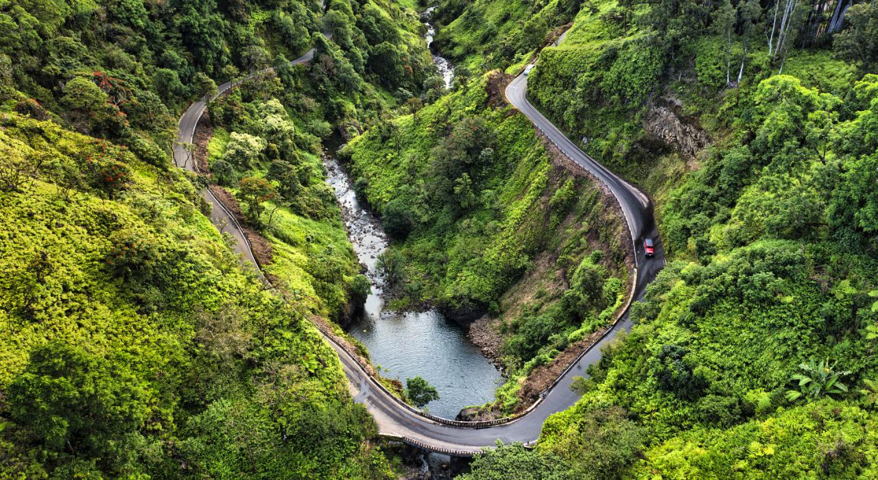 Aerial view of Hāna Highway