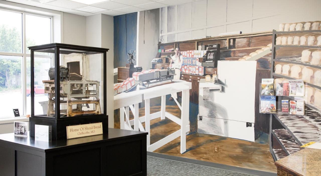 切片之乡欢迎中心内的丰富展品生动展现了奇利科西市和利文斯顿县的历史风采