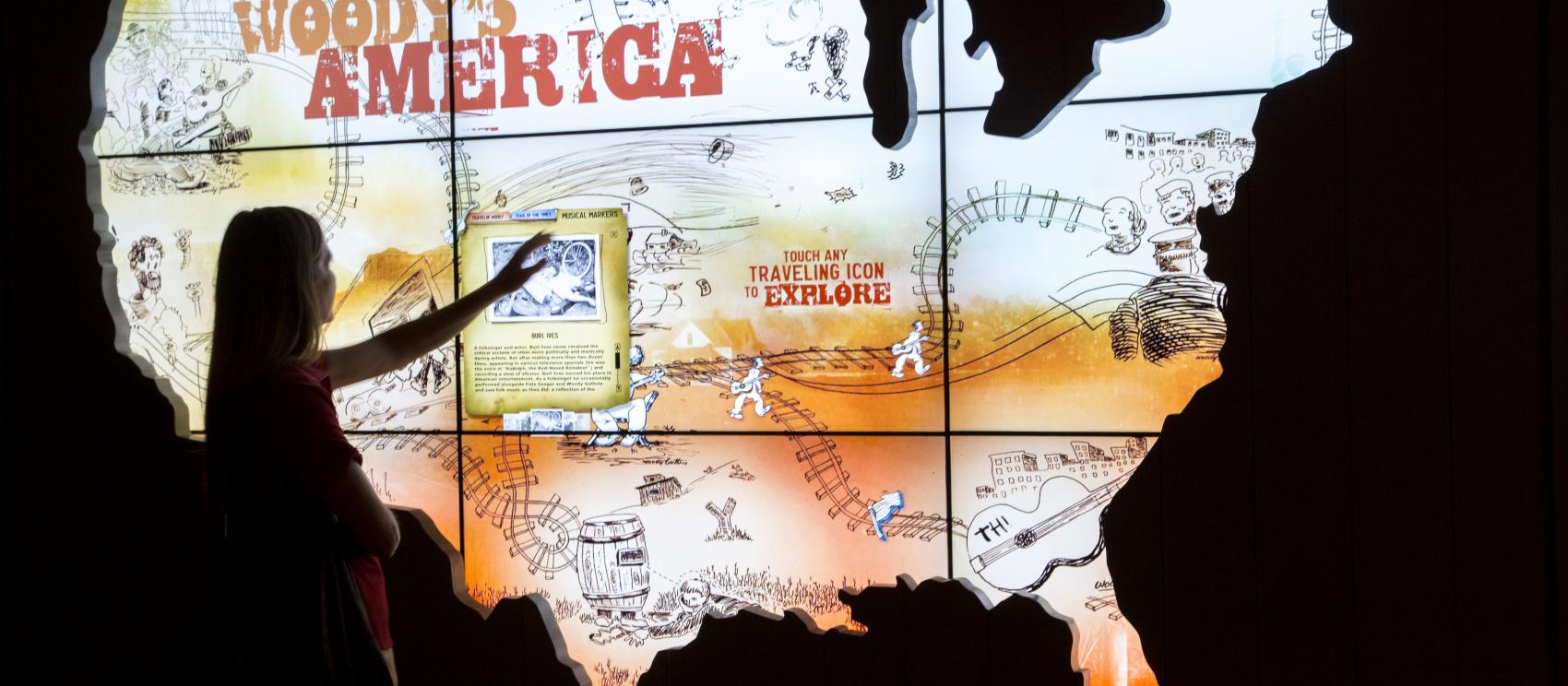 塔尔萨 Woody Guthrie Center 中心的交互式故事板展览 塔尔萨 Woody Guthrie Center 中心的交互式故事板展览