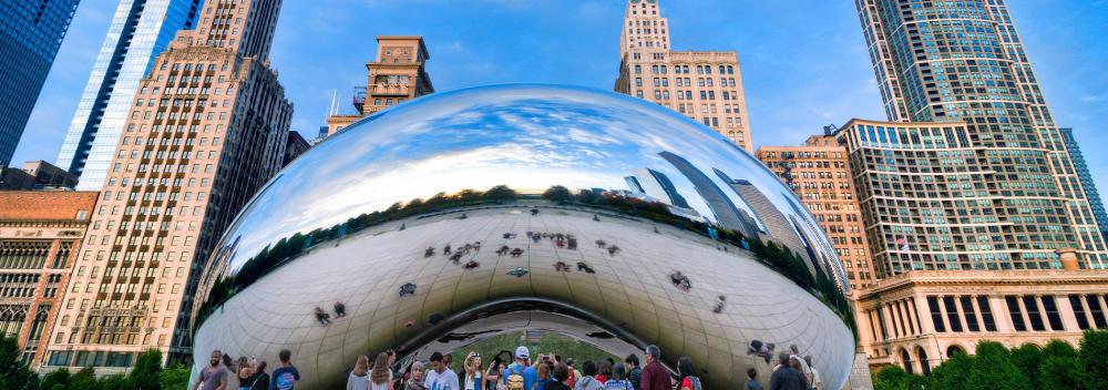 伊利诺伊州芝加哥的云门雕塑